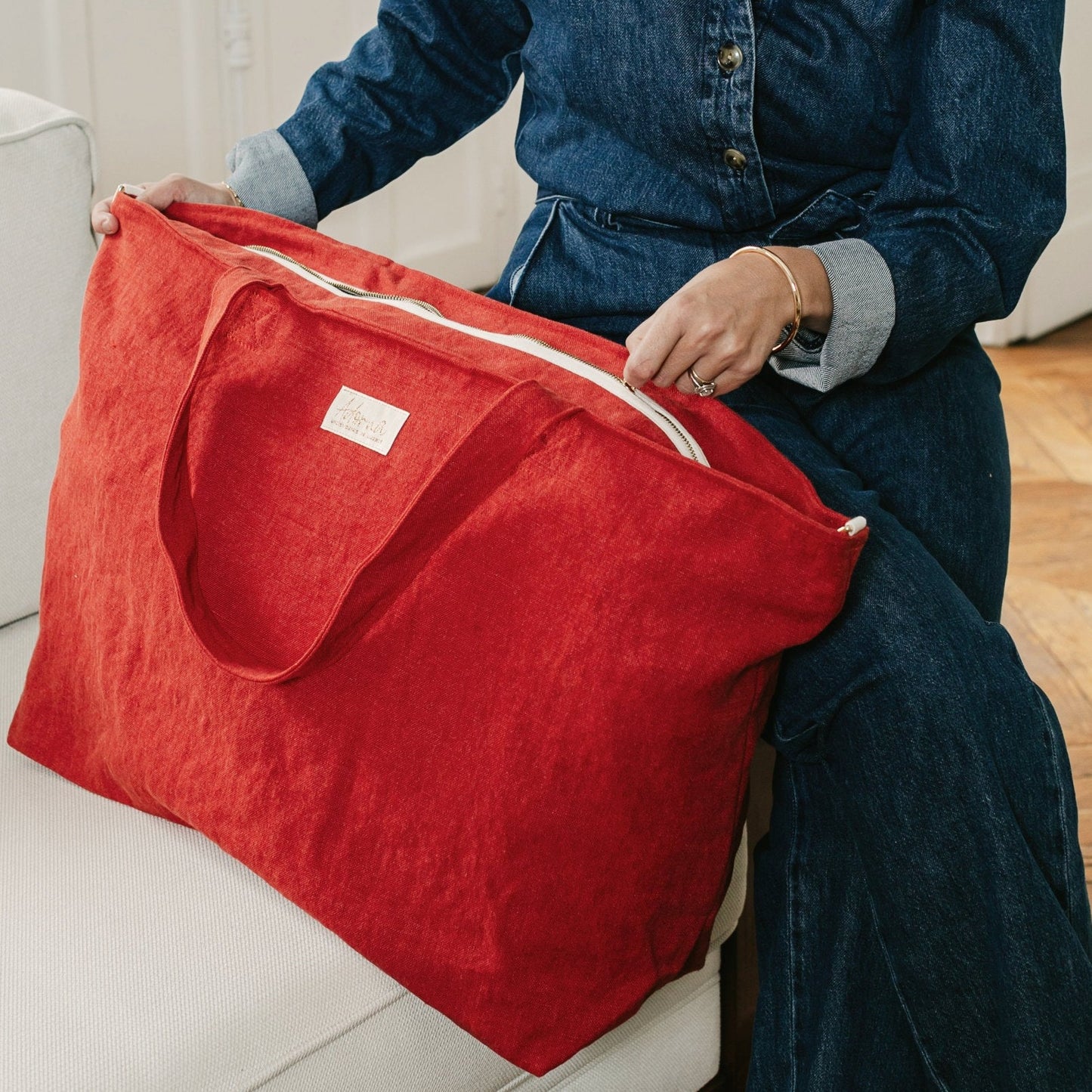 Caroline, le sac XL zippé en lin