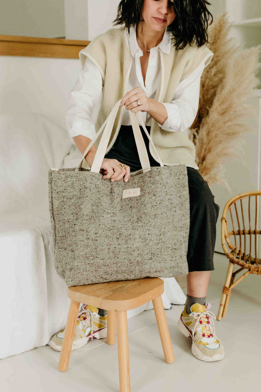 Anna, le cabas M en laine & lin