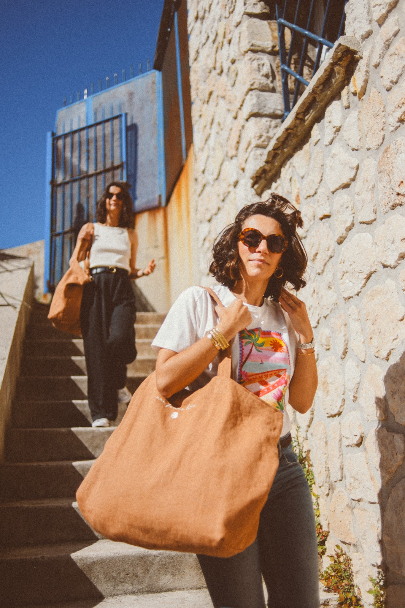Alba, le sac XL zippé en lin personnalisé
