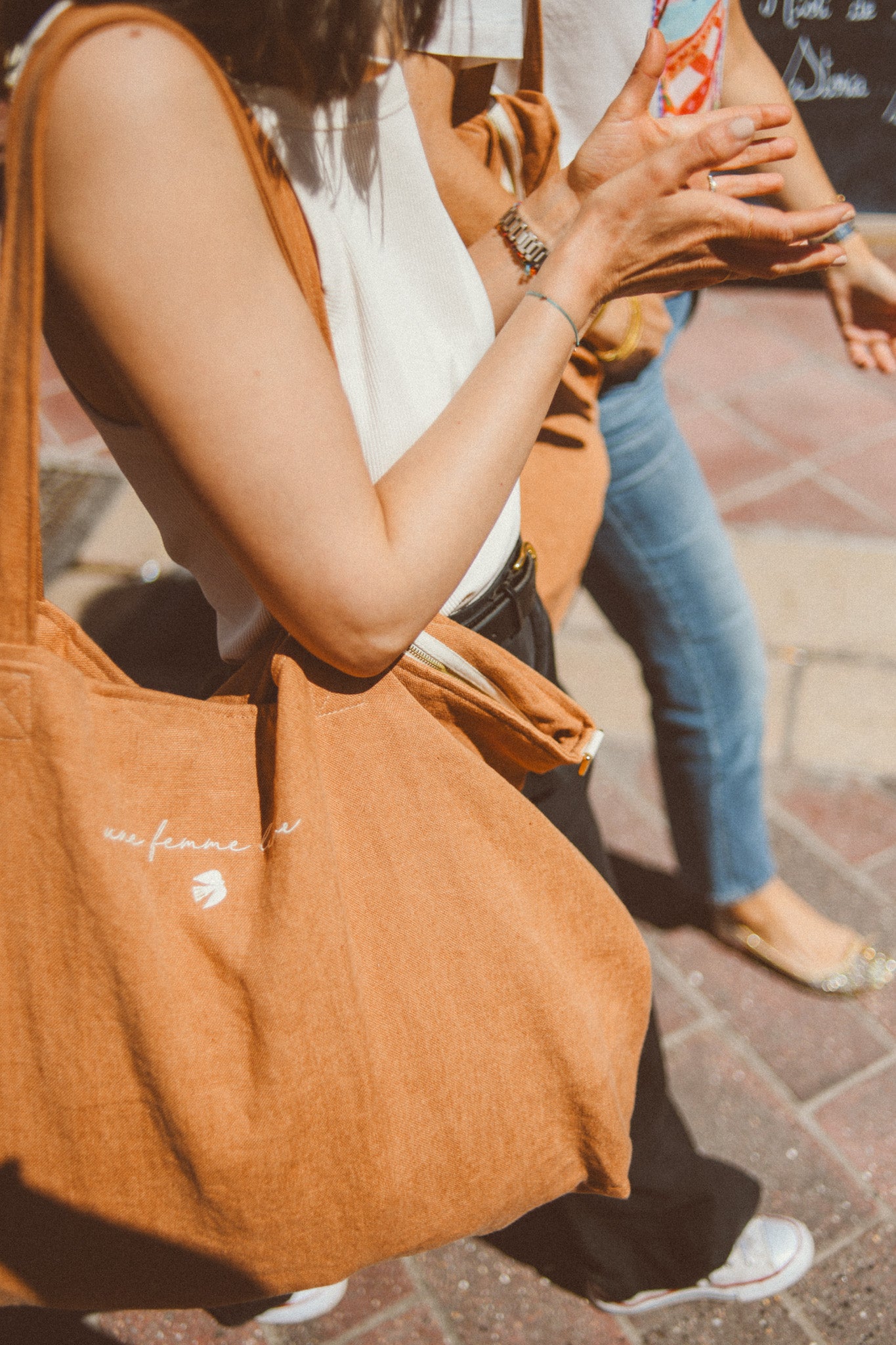 Alba, le sac XL zippé en lin personnalisé