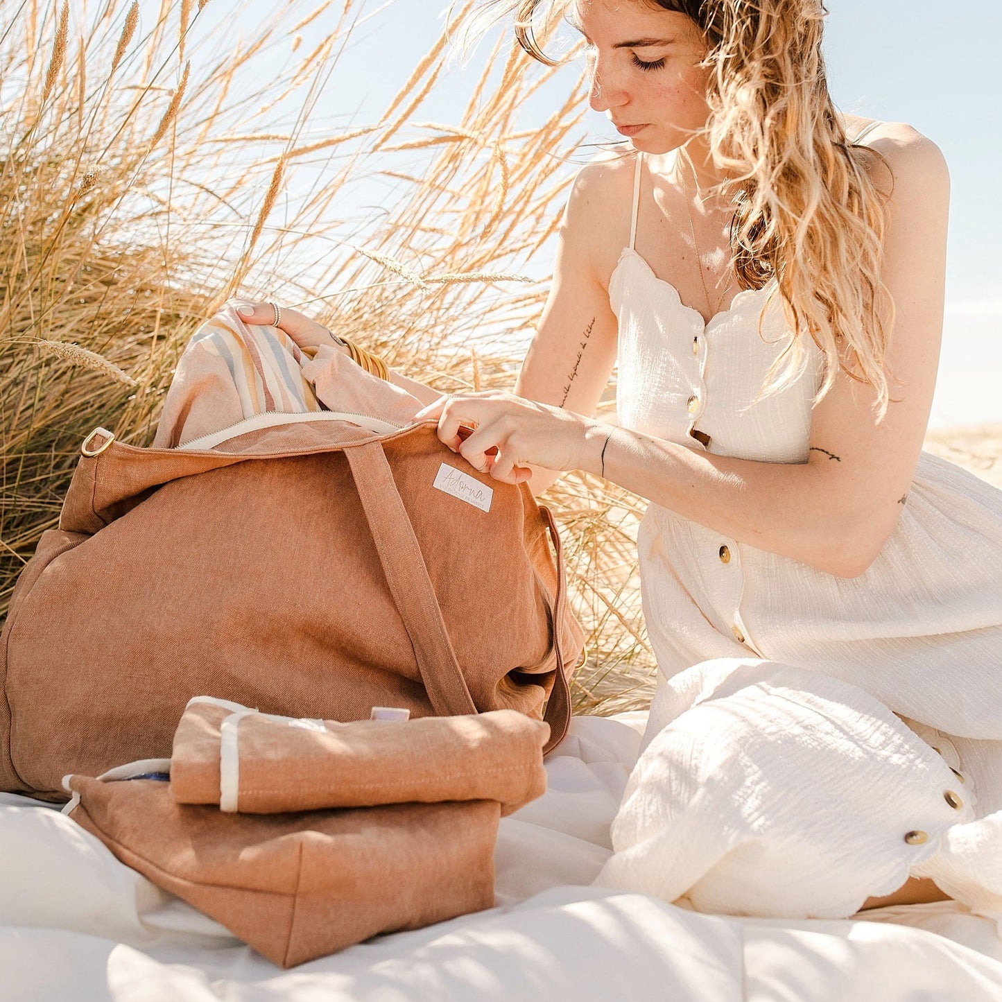 Caroline, le sac XL zippé en lin