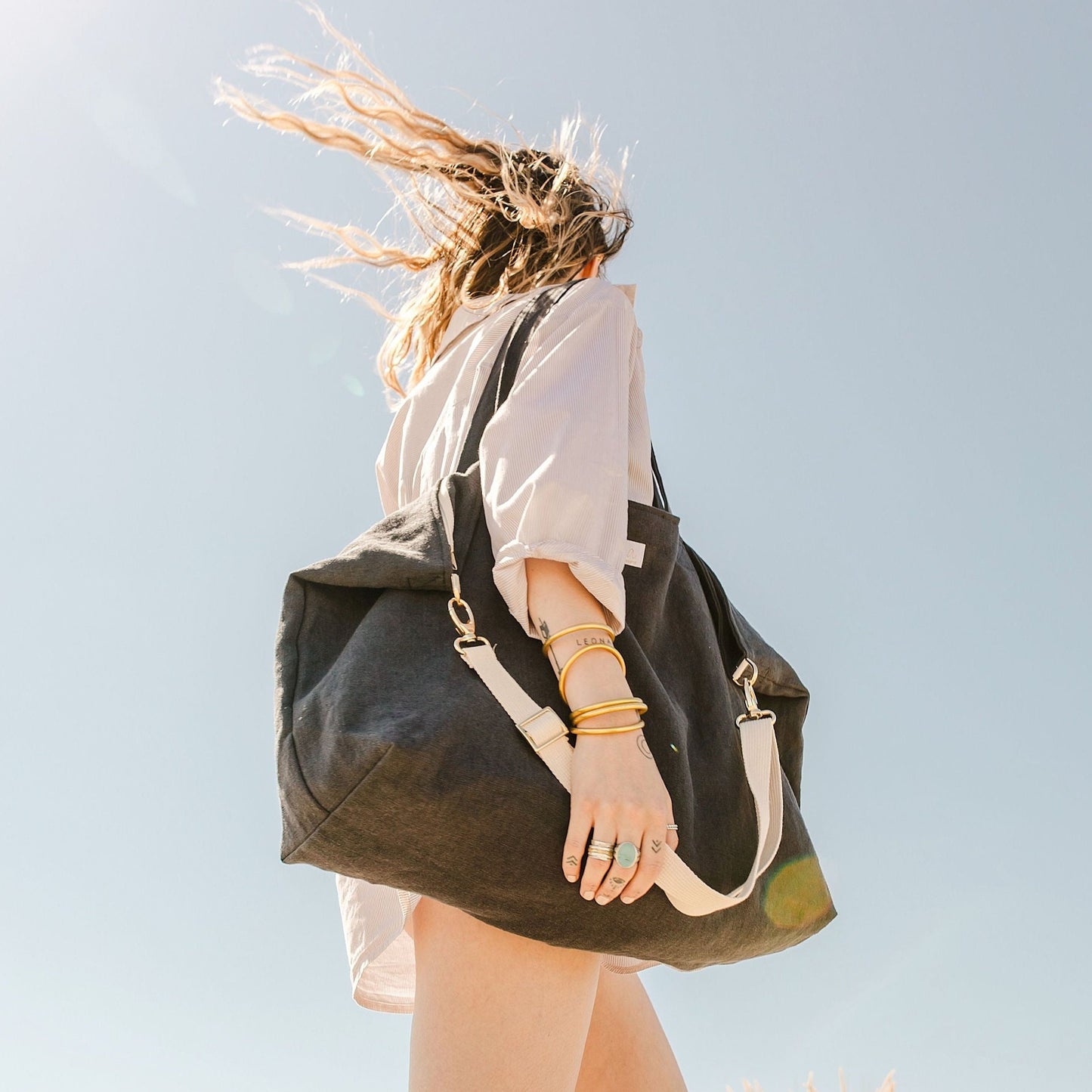 Caroline, le sac XL zippé en lin