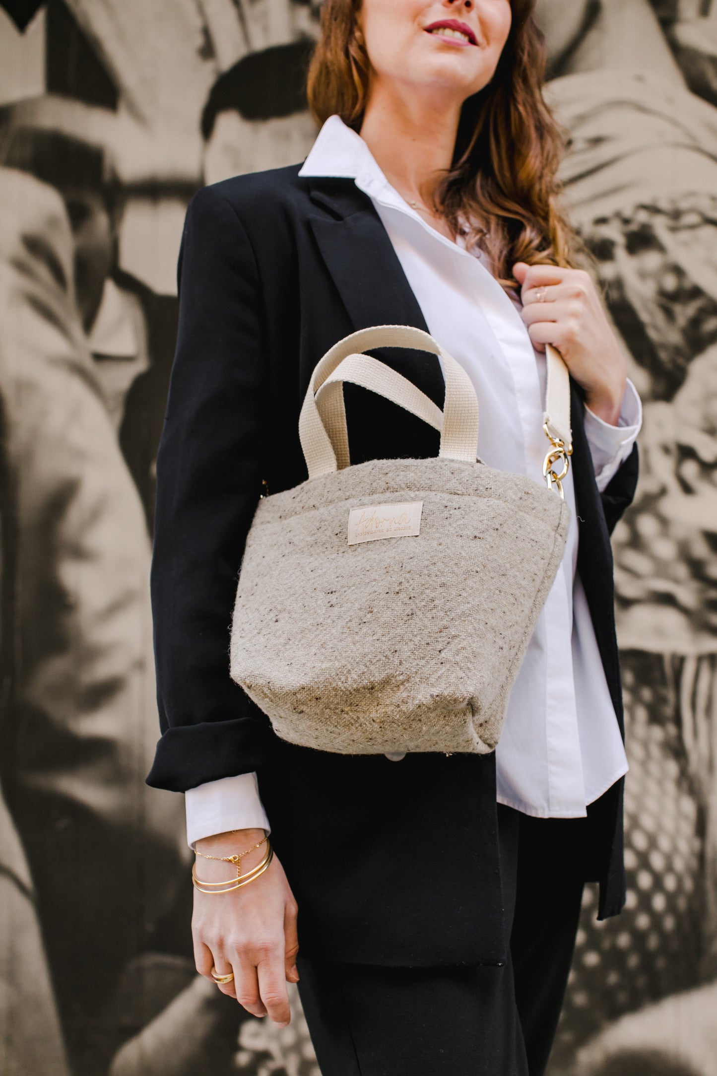 Zoé, le cabas XS en laine & lin