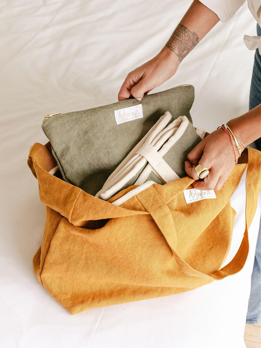 Julie, la pochette en lin personnalisée